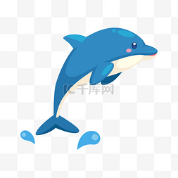 蓝色的鲸鱼手绘插画