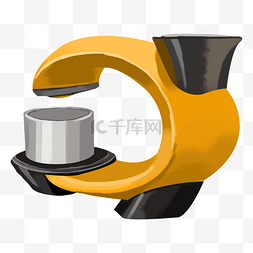 黄色的咖啡机图片_黄色的咖啡机插画