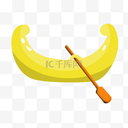 香蕉船卡通图片_卡通手绘黄色香蕉船