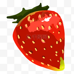 红色手绘草莓图片_手绘草莓黄色的草莓籽