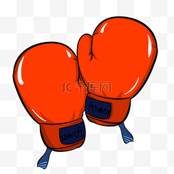 拳击运动手套图片_红色的拳击手套插画