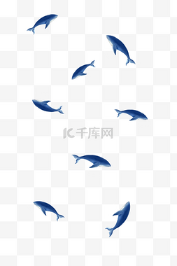 简约大气创意图片_手绘生动鲸鱼漂浮素材