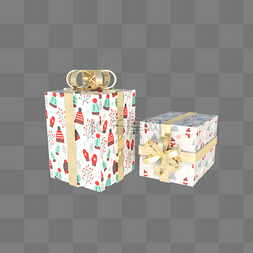 小清新礼盒元素图片_小清新包装礼盒纸盒C4D圣诞节礼物
