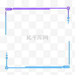 蓝色紫色科技感外发光几何方形圆形边框