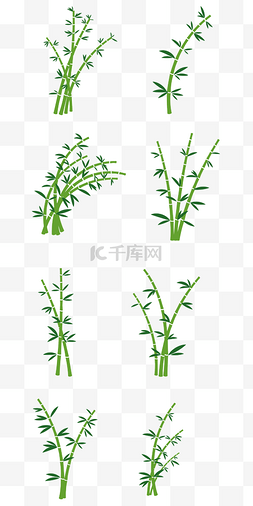 竹叶，绿色，竹子图片_矢量卡通绿色竹子免抠png