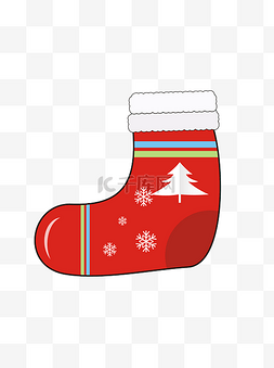 冬季袜子图片_圣诞元素卡通可爱冬季保暖的红色