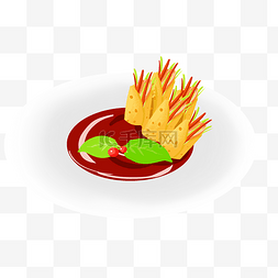 手绘特色美食图片_特色美味虾肉手绘插画