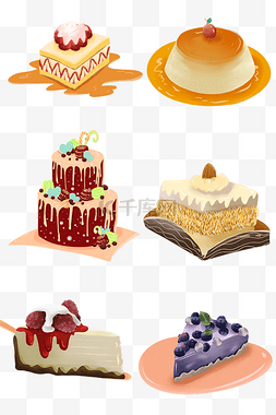 草莓千层蛋糕图片_糕手绘创意暖色系蛋糕