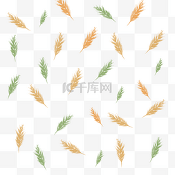 绿色稻穗图片_png小麦背景图