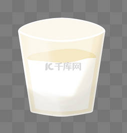 牛奶杯牛奶图片_粉色的玻璃牛奶杯插画