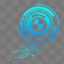 商务蓝色科技线条图片_科技圆形图案蓝色科技元素