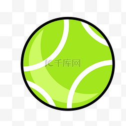 爱好素材图片_绿色网球运动卡通兴趣爱好图标
