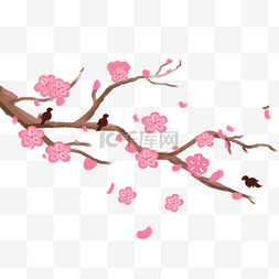 花儿卡通图片_卡通梅花中国风插画素材