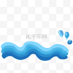 卡通海浪浪花图片_卡通海浪一朵朵蓝色