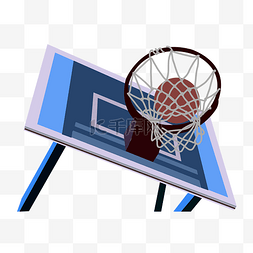 打篮球的学生图片_运动器材篮球框插画