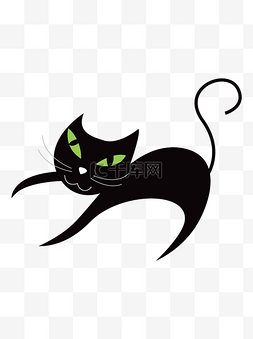 矢量黑猫卡通动物设计可商用元素