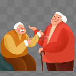 关爱老人广告素材图片_关爱老人老年生活卡通插画