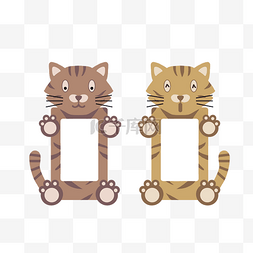 猫咪相框装饰插画