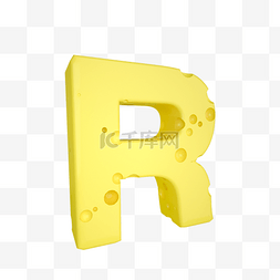 C4D创意奶酪字母R装饰