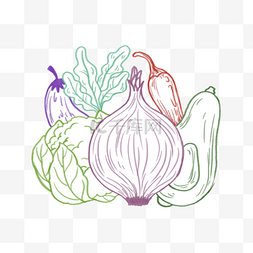 手绘风素描蔬菜海报