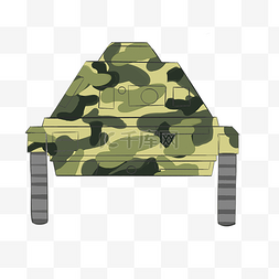 坦克卡通图片_军绿色的坦克插画