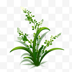 清新植物春天绿色图片_花草绿色手绘装饰图案