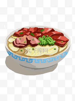 牛肉面简介图片_美味手绘面食装饰元素