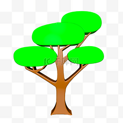 立体小树图片_C4D立体绿色树木