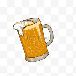 杯子水杯图片_杯子卡通鸡尾酒啤酒金黄色