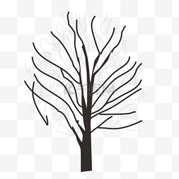 枯树干卡通图片_褐色干树的植物树木