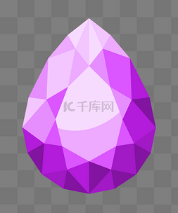 宝石晶簇图片_紫色水滴宝石插画