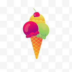 2d海报图片_2.5D立体冰淇淋轴测图