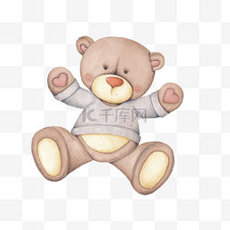 玩具熊的图片_卡通可爱的玩具熊矢量手绘素材