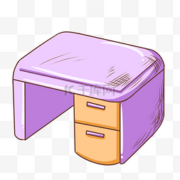 紫色柜子图片_手绘紫色桌子