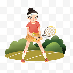 健身的小女孩图片_打网球的小女孩
