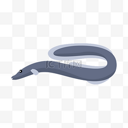 手绘的鳗鱼图片_黑色的鳗鱼手绘插画
