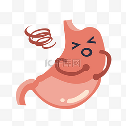 红色的胃图片_人体器官胃装饰插画