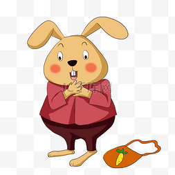黄色的胡萝卜图片_小兔子胡萝卜绘本儿童插画卡通