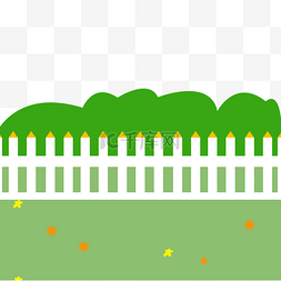 花园围栏图片_白色围栏草地矢量图