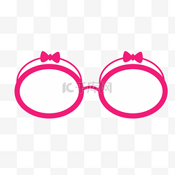 蝴蝶结眼镜图片_粉色可爱卡通风格眼镜