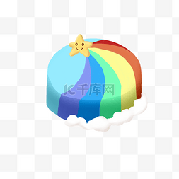 彩虹蛋糕手绘图片_彩虹蛋糕手绘插画