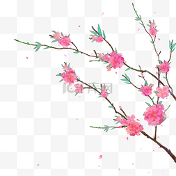 玫粉色卡通手绘花朵