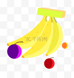 2.5D香蕉手绘插画