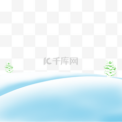 地面积雪图片_冬天常青树