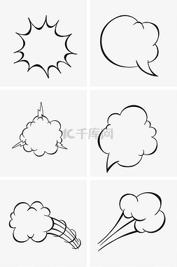 云朵气泡图片_对话框气泡手绘卡通