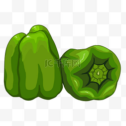 卡通绿色蔬菜插画图片_绿色青椒蔬菜插画