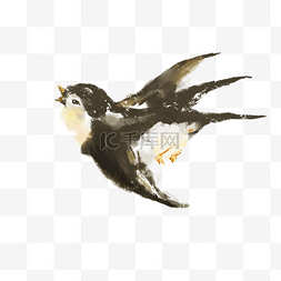 展翅飞翔的燕子图片_展翅飞翔的水墨燕子