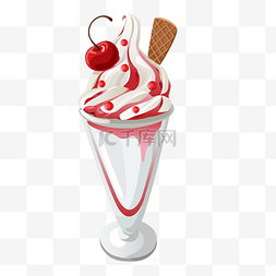 冰淇淋草莓味图片_草莓味冰淇淋杯矢量素材