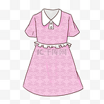 粉色女士连衣裙衣服插画
