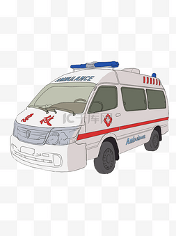 卡通手绘救护车可商用元素